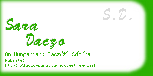 sara daczo business card